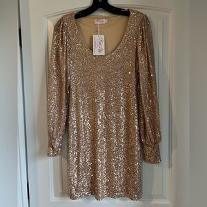 Pink Lily Sparkling Sequin Top